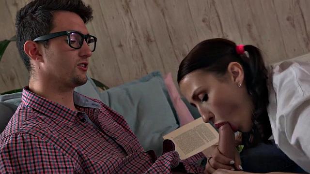 Pigtails 18yo spreading her legs