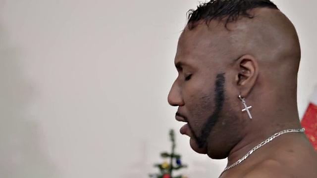 Massive Santa bareback fucks Xmas jock in asshole