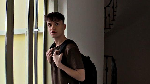 Skinny jock rides dick in POV