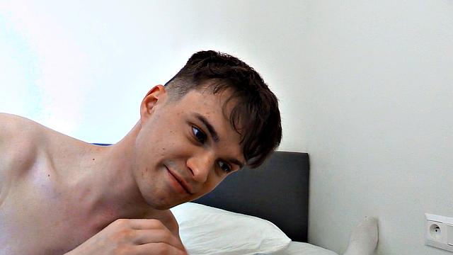 Skinny jock rides dick in POV