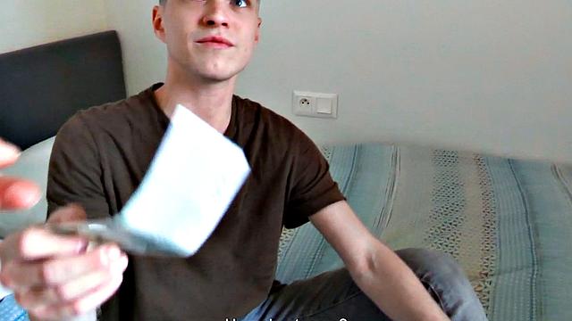 Skinny jock rides dick in POV