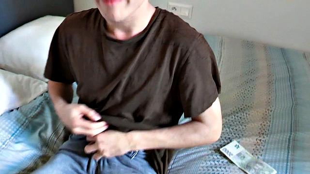 Skinny jock rides dick in POV