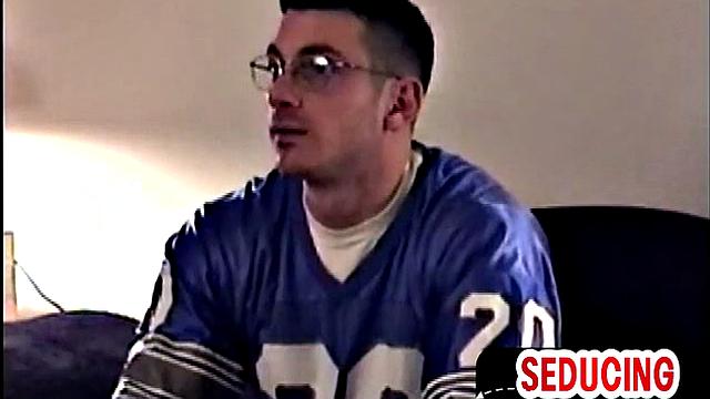 Vintage straight horny guy solo jerking off