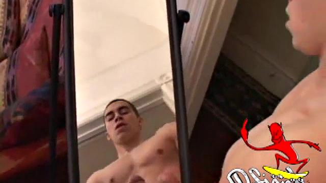 Levi strokes his cock and cums on camera