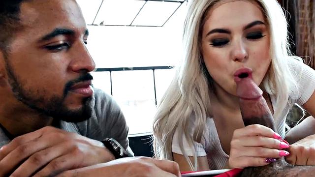 Bisexual round babe fucked and pussylicked in threesome