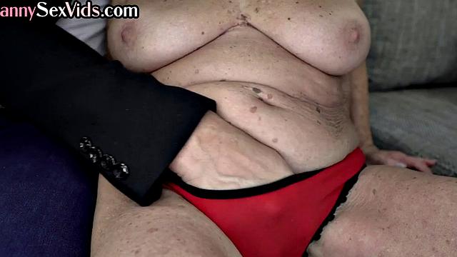 Wrinkled grandma cock riding