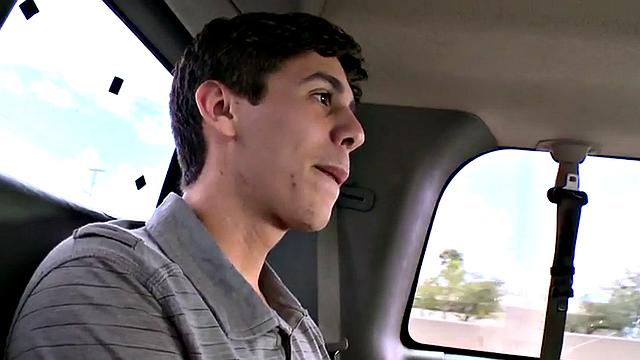 Fooled 21yo twink fucks gay butt in pickup van