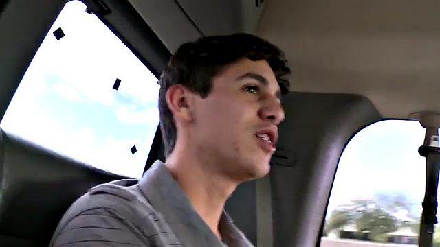 Fooled 21yo twink fucks gay butt in pickup van