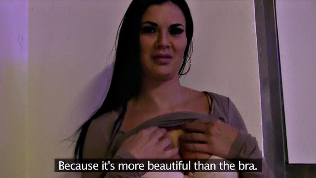 British hottie with huge tits takes a rough deepthroat pounding and a messy facial