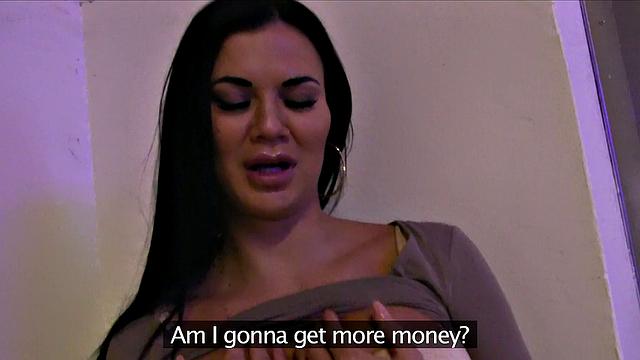 British hottie with huge tits takes a rough deepthroat pounding and a messy facial