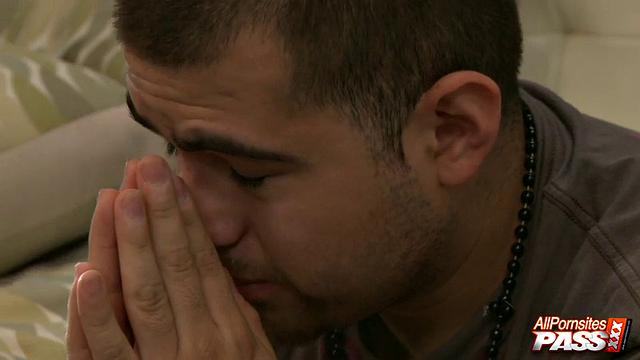 Horny wife riding cock in front of her man