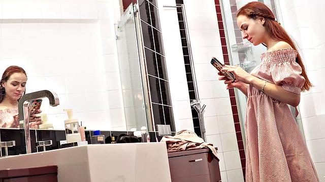 Young Courtesans - Red Madness - Skinny Redhead Jizzed On