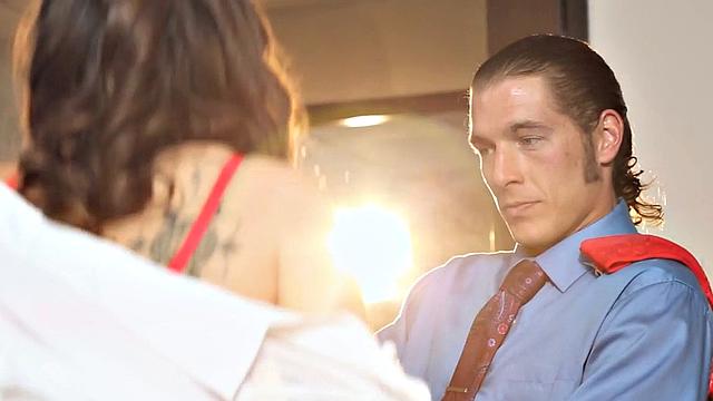 Hairypussy secretary deepthroats colleagues cock after sex