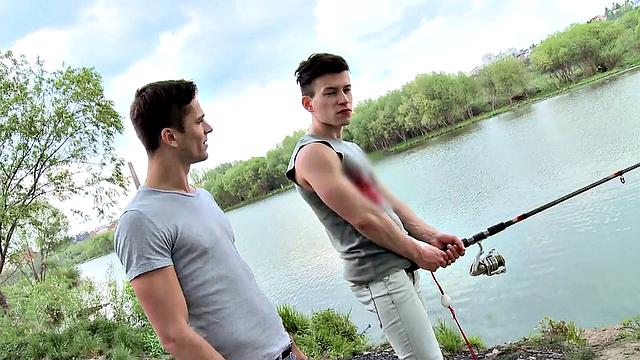 Wild bottom boy gets his ass drilled hard in public while wearing a T-shirt