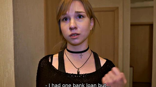 DEBT4k. Girl pays for gadgets by sucking and riding collector's cock