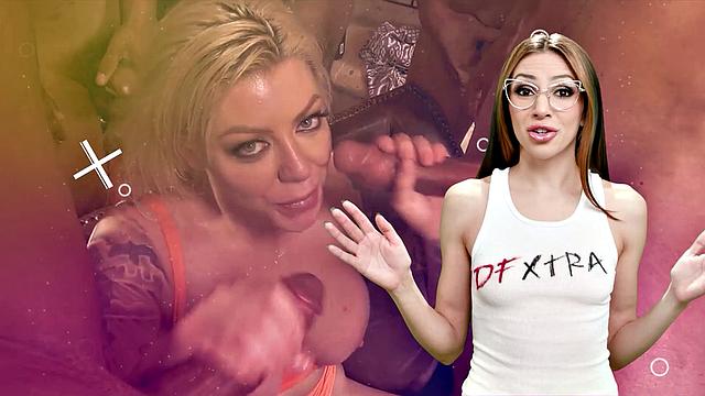 блондинка-домина и покорный раб шалят у глори-хола