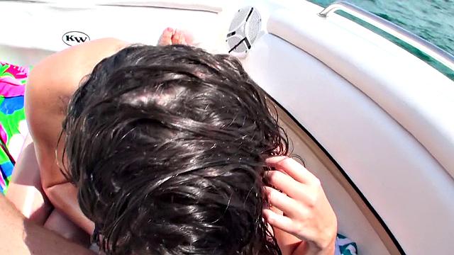 Horny chick gets off on cowgirl, blowjob, and rough fucking in the ocean