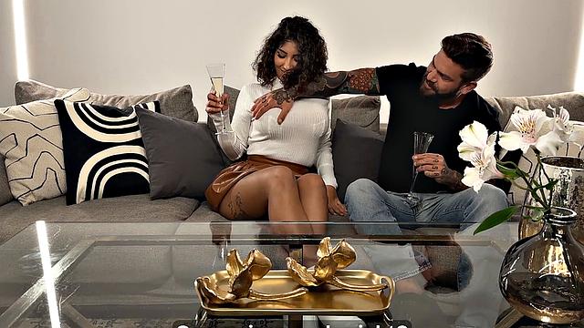 Wild Latina stunner with ginormous tits gets rough-fucked in total HD - spunk on face!