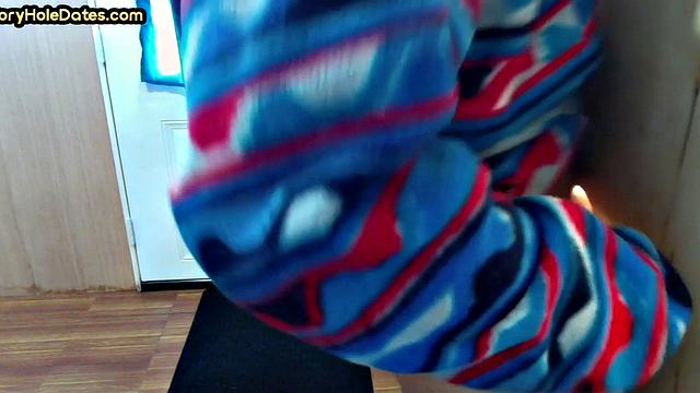 Real gloryhole DILF sucks hard dick in blowjob