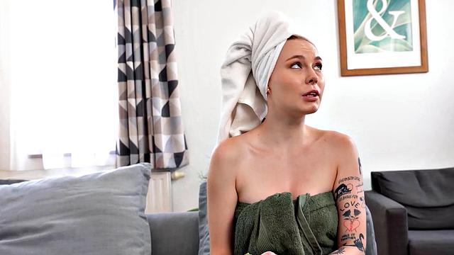 Blindfolded blonde gets stretched and pounded by BF in POV