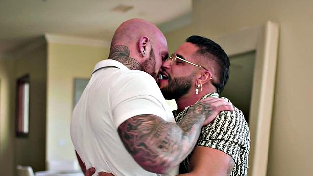 HETEROFLEXIBLE - Bear DILF Brings Hot Muscle Hunk Home So Bottom Boyfriend Can Top! DP THREESOME