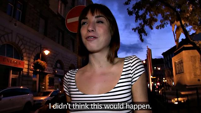 Cute Brunette gets pounded on the balcony with a hot handjob and blowjob