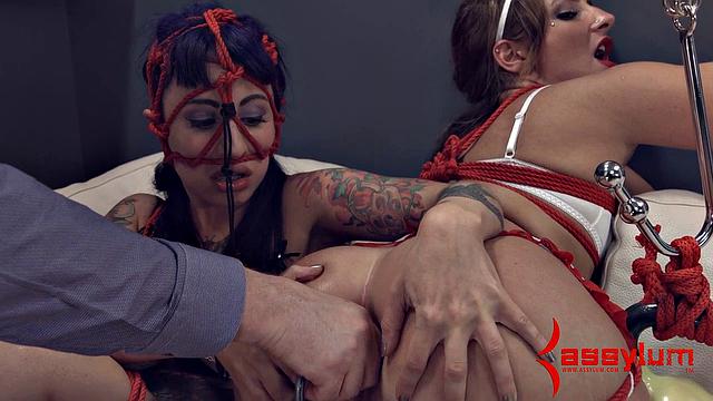 Bound horny submissive teen eating assholes