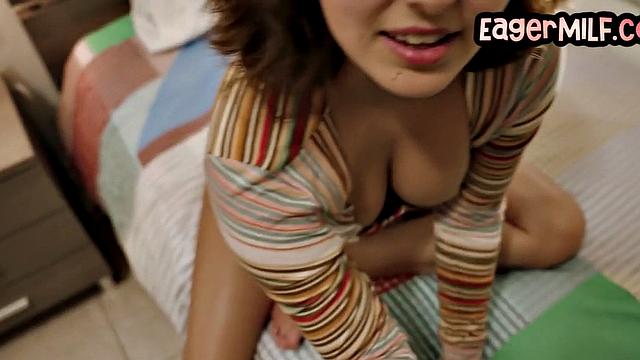 Busty MILF and her BFF POV fucked in 3some