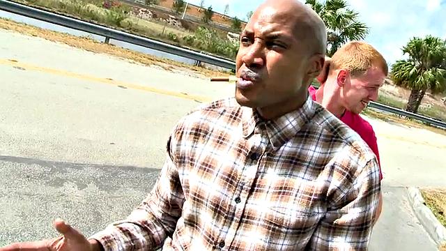 Interracial casting couch with a big-assed ebony babe getting drilled by a white dude