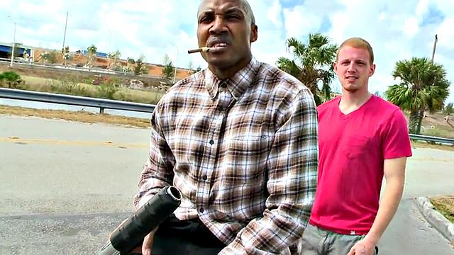 Interracial casting couch with a big-assed ebony babe getting drilled by a white dude