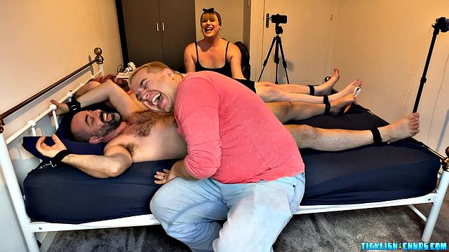 Double Teaming British Tickling with an American Tickler - Tickleswitch2020, MrsTickler2020, Scruffy, Matt