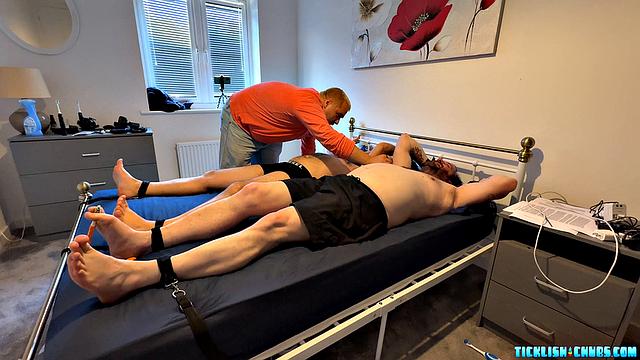 Double Teaming British Tickling with an American Tickler - Tickleswitch2020, MrsTickler2020, Scruffy, Matt