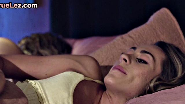 Les babe with small boobs pussylicked and fingered by girlfriend