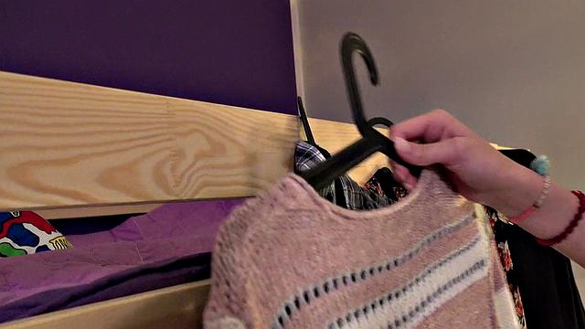 Blonde in panty and lingerie enjoys getting kinky with a big dildo in a threesome with a close-up view of her