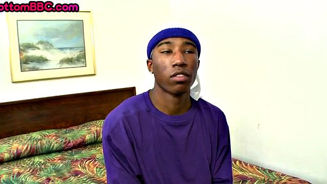 Ebony thug pounded by white gay after public blowjob