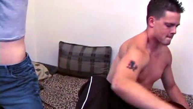 These horny boys take off their clothes and Trent goes right for Law's cock. Trent sucks that meat, while Law talks dirty to the camera. Trent gets excited, so Law starts to give him some head.