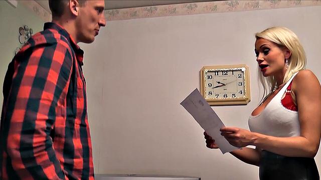 Busty babe gets fucked by a big cock