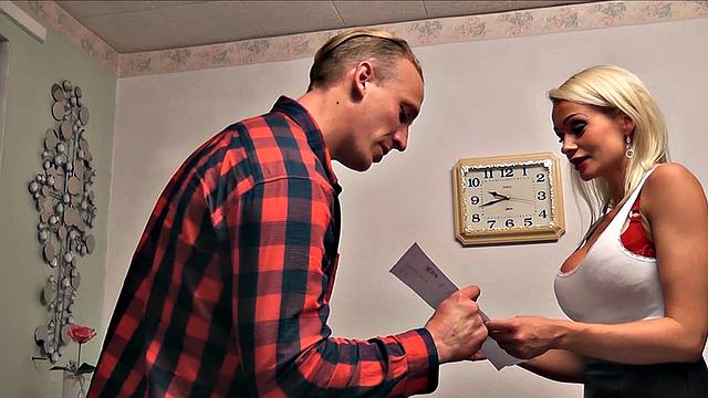 Busty babe gets fucked by a big cock