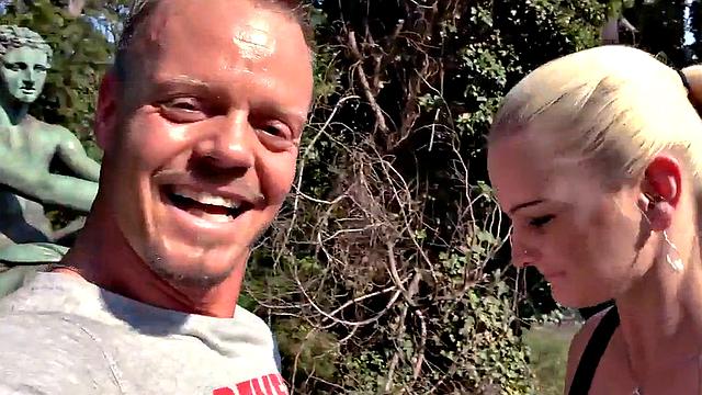 Pulled German amateir banged outdoors in public