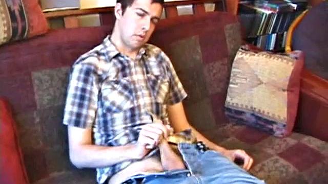 This shy and quiet guy has a pleasant surprise in his pants. Luis takes his time stripping naked to reveal a nice looking cock.