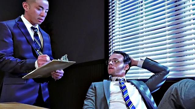 Asian bottom drilled and fisted by muscular boss