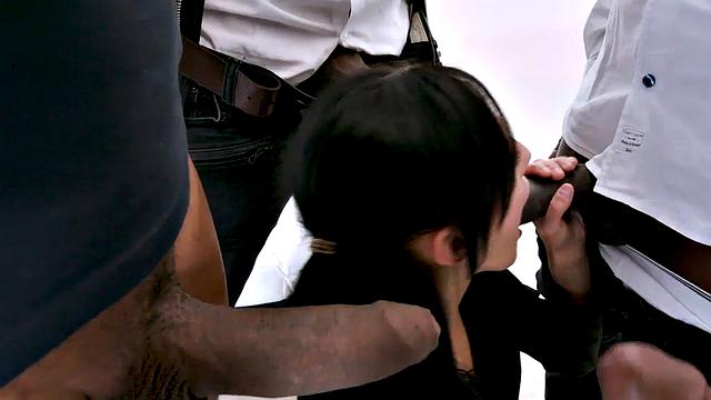 IR DP slut takes BBC bukkake in domination sex