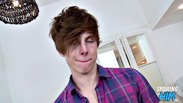 Handsome jock bouncing in POV