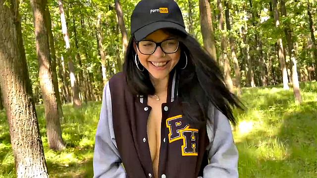 Busty Milf Shione Cooper Smoking And Masturbating In Park