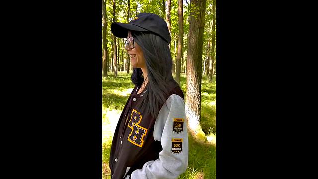 Busty Milf Shione Cooper Smoking And Masturbating In Park