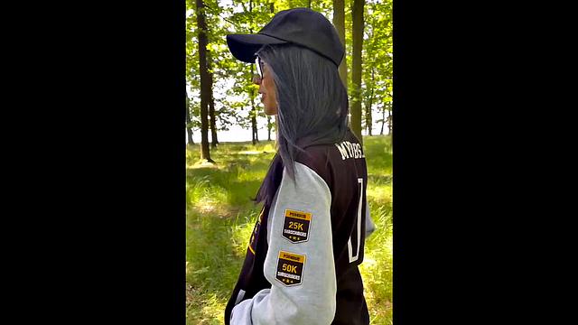 Busty Milf Shione Cooper Smoking And Masturbating In Park