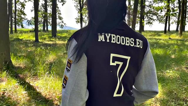 Busty Milf Shione Cooper Smoking And Masturbating In Park