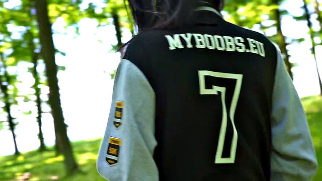 Busty Milf Shione Cooper Smoking And Masturbating In Park