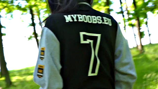 Busty Milf Shione Cooper Smoking And Masturbating In Park