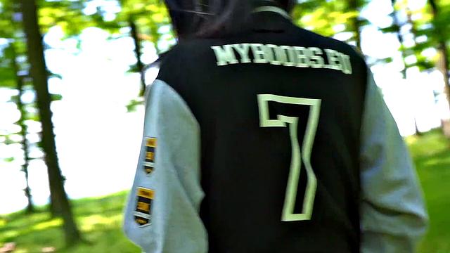 Busty Milf Shione Cooper Smoking And Masturbating In Park